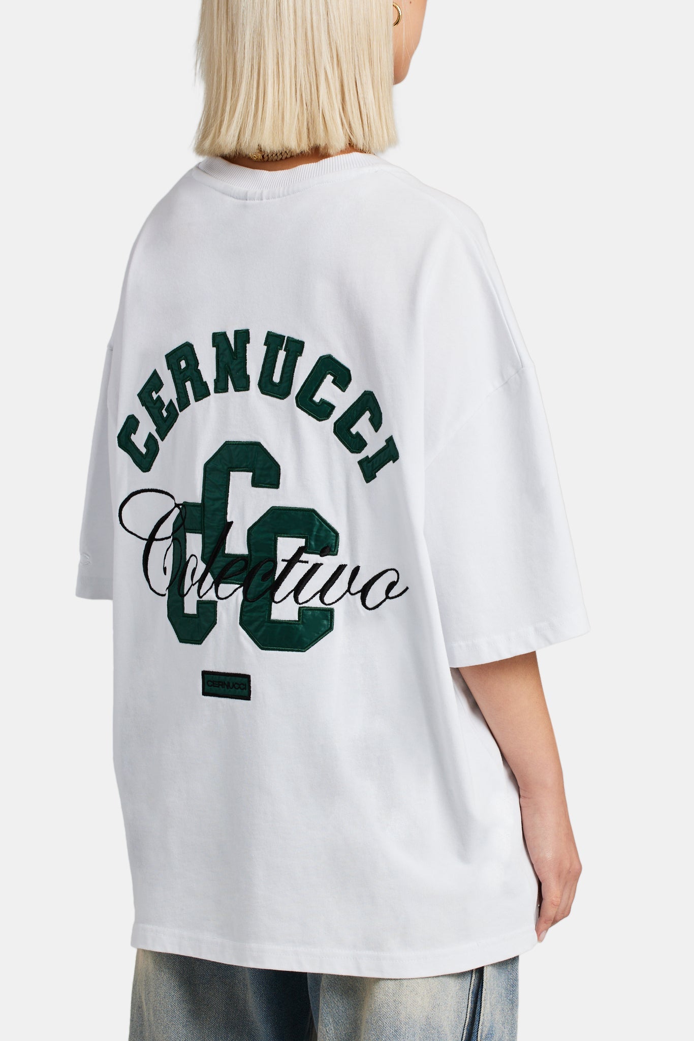 CCC Applique Varsity T-shirt - White